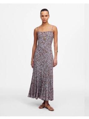 Madewell Burgundy Floral Slip Dress NWT